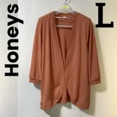 Honeys ハニーズ 8分袖ラウンドカーデ ハニさらカーディガン