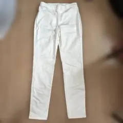 ホワイト スキニーパンツ ゴムウエスト