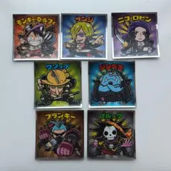 ワンピースマンチョコRED 麦わらの一味シール7枚セット