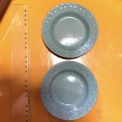 よしざわ窯　小皿　新品　緑　欧州　鼻　西洋　中世のサムネイル