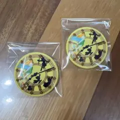 ディズニー　刺繍缶バッジ　ビスケット　ピーターパン　ティンカーベル