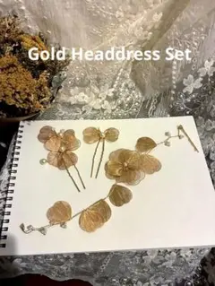 ウェディング【3点セット】ヘアアクセサリー　ヘッドドレス　結婚式　ブライダル