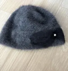 日本製 帽子屋 栗原 オーバーライド ニット帽 チュールリボン付き