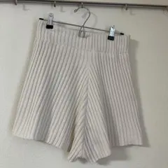 clear アイボリー リブ編み ショートパンツ