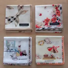 【未使用】BURBERRY ハンカチ 4枚セット