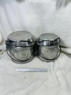 中古品イギリス　メーカーホットン社ブルドッグ　ビリー缶大中小型アルミ製3個セット 中古品イギリス メーカーホットン社ブルドッグ ビリー缶大中小型アルミ