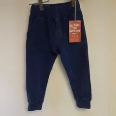 インディゴネイビー ポケット付き ロングパンツ裏シャギー