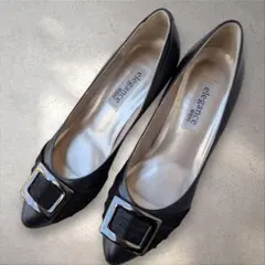 elegance 卑弥呼 ブラック バックル付き パンプス 22.5cm