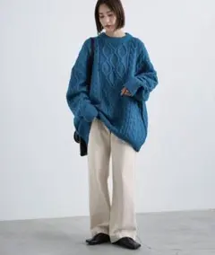 select MOCAケーブル編みオーバーサイズニット