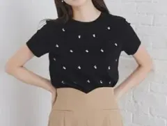 index クールタッチ短丈ビジューTシャツのサムネイル