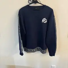 ネイビー クルーネック セーター ロゴ入り