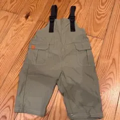 【美品】バースデイ　サロペット　80 カーキ　オーバーオール　アウトドア