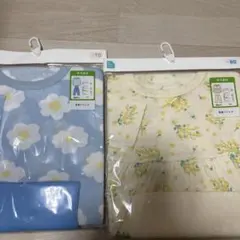 ベビーパジャマセット 青い花柄・黄色い花柄 90・80