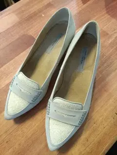 MANU ポインテッドトゥ ローファーパンプス 23.5cm 日本製 ローヒール