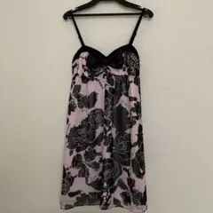 MA＊RS マーズ キャミワンピース デカリボン 花柄 ピンク×黒 美品