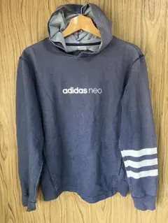 【adidas neo】アディダス　ネオ　ネイビー　パーカー M
