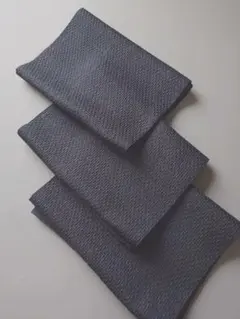 Moko様専用 新品 帯揚げ 3点 ポリエステル 銀通し ふくれ織 黒色
