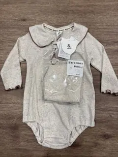 【新品未使用】&mignon アンドミニョン バースデイ 帽子付きロンパース