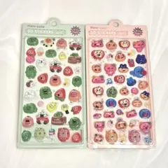 大人気たまごっち　3Dステッカー　くちぱっち＆めめっち　2点セット