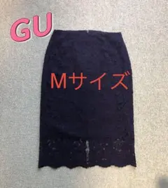 GU レースタイトスカート《M》ネイビー
