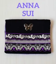 ANNA SUI　ティッシュケース　ブラック×パープル