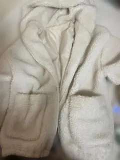 r.p.s フード付きホワイトフリースジャケット