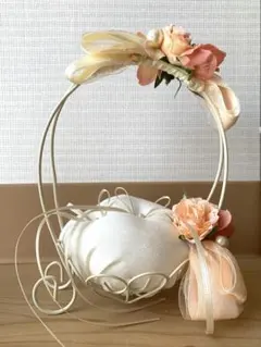 リングピロー 花飾り付き　シエル　ciel