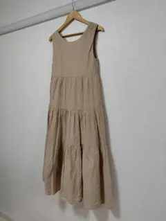 AZUL BY MOUSSY ティアード ロングワンピース ベージュ S