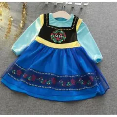 【新品】アナ風 ワンピース 女の子 コスプレ ディズニー スカート マント