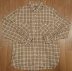 BACK NUMBERチェックシャツＸＬベージュ