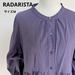 RADARISTAパープルボタン付きティアードシャツワンピースサイズM【377】