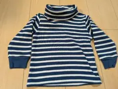 ネイビーとホワイトのストライプ長袖カットソー