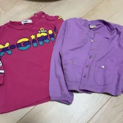 X-girl Tシャツ 80cm&100cmカーディガンのセット