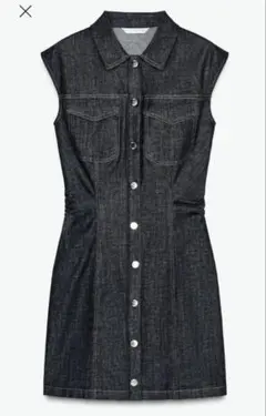 ZARA Z1975 ドレープミニデニムワンピース S