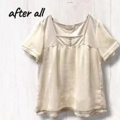 アフターオール　after all 半袖 シフォンブラウス アイボリー Mのサムネイル