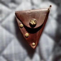 ブラウンレザー三角形コインケース ★最安値★