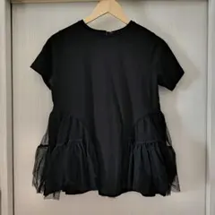 新品！オペークドットクリップ　チュールドッキングティアードカットソー