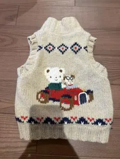 ファミリア　80cm ベスト　カウチンベスト