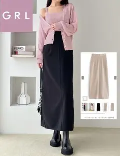 GRL バックスリットタイトロングスカート[sm14] Sサイズ　ブラック