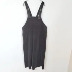 グローバルワーク　コーデュロイ ジャンスカ 黒 М ゆったり着回し 無地