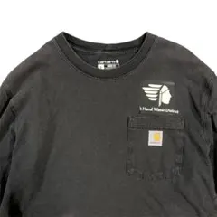Carhartt ポケットロンT 企業ロゴ USA古着 黒 カーハート ML相当