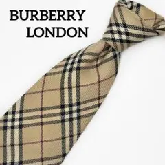 良品 BURBERRY バーバリー ネクタイ ノバチェック 人気 王道 ベージュ