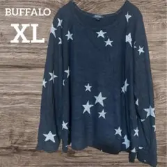BUFFALO 星柄 黒 XL 長袖セーター　セーター　ニット