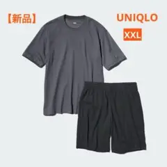【新品】ユニクロ　エアリズムコットンセット　半袖　メンズ　ダークグレー　XXL