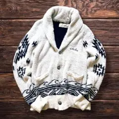 アミナコレクション　Kahiko オルテガ柄 メンズニットカーデ Fコンチョ付き