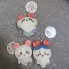 カニなちいかわマスコット　３種セット　モモンガ、ちいかわ、ハチワレ