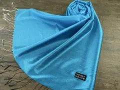 シルク 透け感 2トーン 無地 PLAIN 大判 ストール スカイブルー系