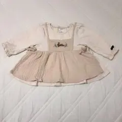 futafuta ウサギ刺繍 長袖トップス 子ども服80 重ね着風