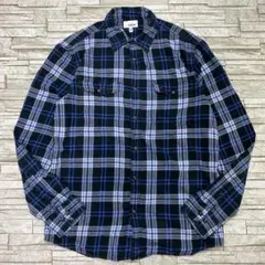 USA古着 フランネルシャツ ネイビーブルー 2ポケット SONOMA