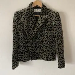 Vintage GIVENCHY ベロアショート丈ダルメシアン柄ジャケットのサムネイル